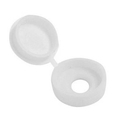 IRONMONGERY NOW Large Hinged Screw Cap Covers - White 100 Pack - Suitable for No. 10 & 12 Screws