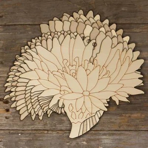 10x Wooden Cornflower Flower Head Craft Shape 3mm Ply Plants Botany - Picture 1 of 4