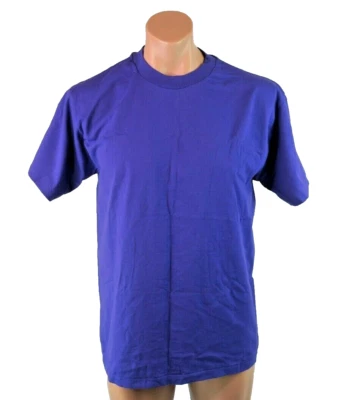 Vtg 90s Hanes Blank Royal Purple Heavyweight Single Stitch T-shirt L USA MADE - Image 1 of 4