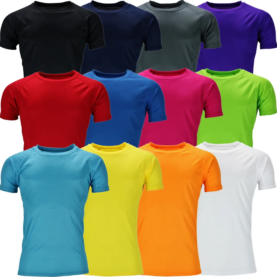 New Mens Breathable T Shirt Wicking Cool Running Gym Top Sports Performance Lot - Image 1 of 1