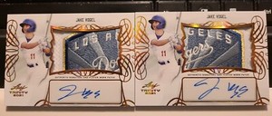 (2) 2021 Leaf Trinity Jake Vogel auto LOGO patches rookie card Dodgers Must See
