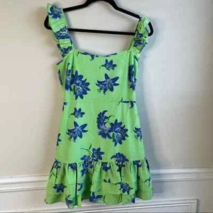 Likely green floral charlotte mini ruffle dress size 0 athropologie - Picture 1 of 5