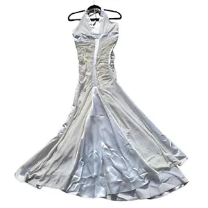 Abito da sposa vintage anni '80 Jessica McClintock 8 bodycon avorio supporto coda di pesce - Foto 1 di 15