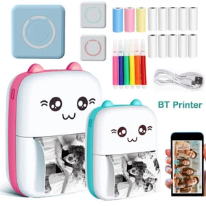 Mini Pocket Thermal Sticker Printer Bluetooth Portable Phone Memo Printing USB - Picture 1 of 27