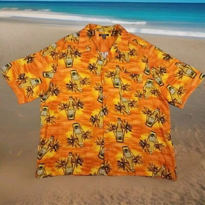 George Men's 2XL Hawaiian Premium Lager Stout Casual Shirt Orange - Image 1 of 4