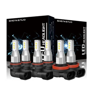 For Ford F-150 2015-2020 9005 9006 Front LED Headlight+H11 Fog Light Bulbs White - Picture 1 of 15