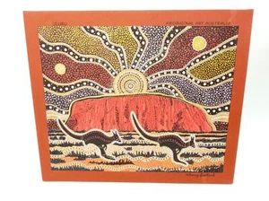 Authentische Kunst der Aborigines - Danny Eastwood Stoff Panel Känguru Sonnenuntergang - ULURU - Bild 1 von 8