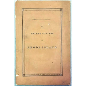 [Bowen] (1844) The Recent Contest in Rhode Island - Dorr Rebellion RARE! (Sab... - Bild 1 von 1