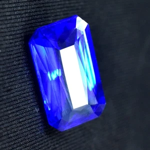Natural Blue Sapphire Beautiful Emerald Cut 13.80 Ct Loose Gemstone CERTIFIED - Picture 1 of 8