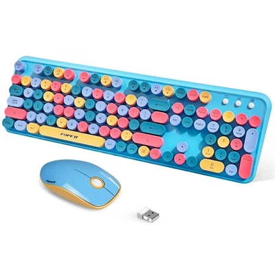 2.4GHz Wireless Keyboard and Mouse Set with Switch Button - Full-Size Keyboar... - Image 1 of 4