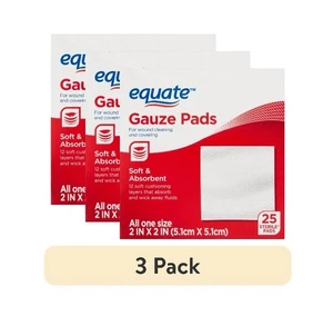 (3) Equate Mullpads weich & saugfähig, 2" x 2", je 25 Pads - Bild 1 von 1