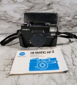 Minolta Hi-Matic AF2 35mm Point/Shoot Film Camera With Case / Untested - Picture 1 of 6