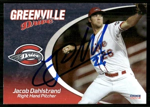 2014 Greenville Drive JACOB DAHLSTRAND Signed Card autograph auto RED SOX - Picture 1 of 1