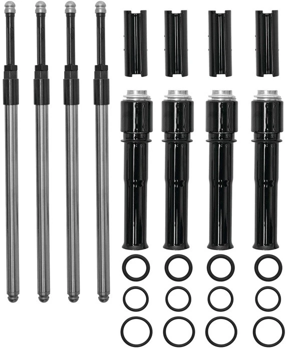 Kit de varilla de empuje S&S Quickete con cubiertas negro brillante #930-0137 Harley Davidson Foto 1 de 1
