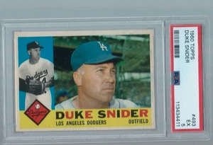 1960 TOPPS #493 DUKE SNIDER - LOS ANGELES DODGERS - PSA 5 EX - Picture 1 of 2