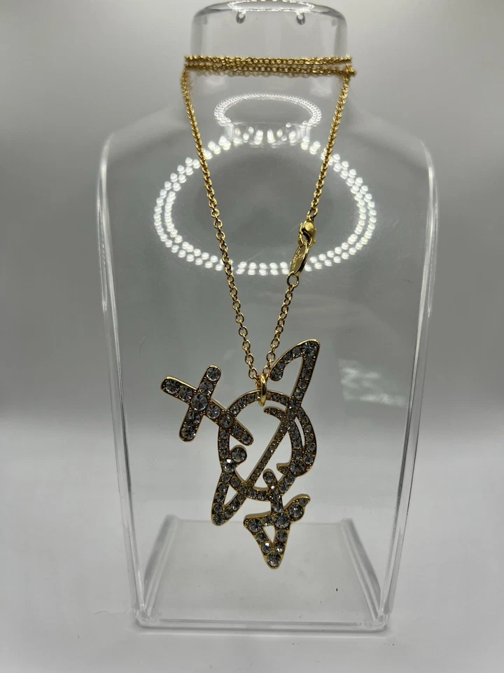 Vivienne Westwood Large Flat Orb Diamanté Orb Pendant Chain With Gift Packaging  - Image 1 of 4