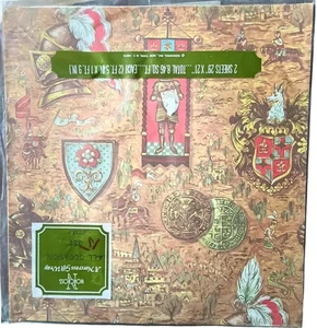 Vintage 1960s Medieval Knight Gift Wrap New Sealed Armor Rare Middle Ages Crests - Picture 1 of 3