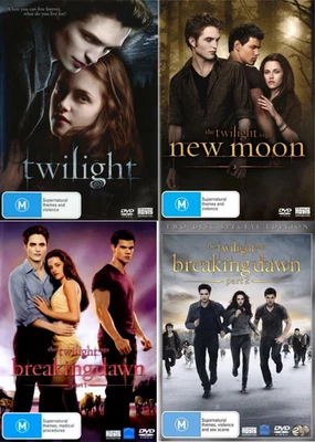 The TWILIGHT Saga DVD Twilight New Moon Breaking Dawn Part 1 & 2 Region 4 New - Image 1 of 4