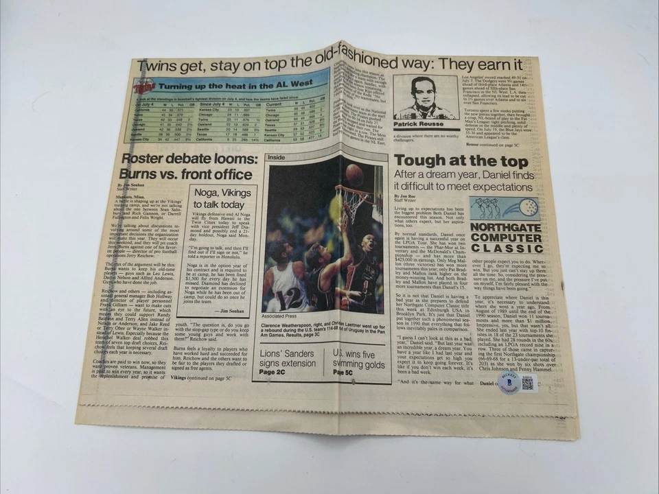 明尼苏达双胞胎肯特HRBEK签名体育杂志杜尔伍德·梅里尔·贝克特真品证明 — 第 1/2 张图片