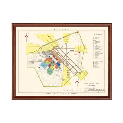 Old Map of Laughlin Air Force Base, TX 1951 - Vintage Laughl - Image 1 of 4