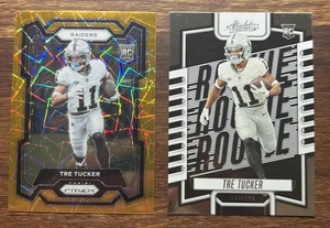Tre Tucker (2) Card ROOKIE LOT 2023 Panini Prizm #362 Orange Lazer RC RAIDERS - Bild 1 von 5
