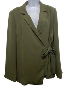 Blazer envolvente de crepé Spanx Carefree para mujer talla 1X verde oliva oficina trabajo carrera - Imagen 1 de 8