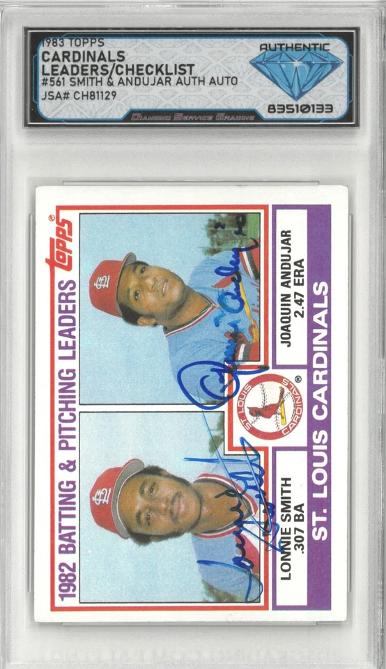 1983 Topps Lonnie Smith - Joaquín Andujar #561 JSA Doble Automático 💎 DSG Auténtico Foto 1 de 3