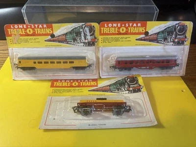 LONE STAR-TREBLE-O-TRAINS SHELL CISTERNA-BR PASAJERO + PASAJERO DE EE. UU. NUEVO EN PAQUETE RARO L-ST Foto 1 de 4