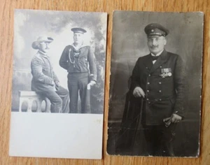 2 alte Portrait Fotos Kolonien / Marine SMS Pelikan / 3er Ordensspange - Bild 1 von 5