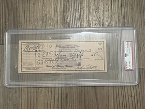 Jake LaMotta Signed Autograph Personal Check Boxing Legend PSA 8 RAGING BULL - Picture 1 of 1