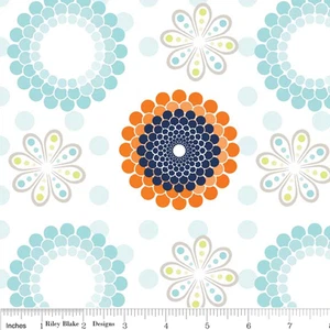 Ashbury Heights Floral Fabric in Blue - Riley Blake Fabric - Half yard - Picture 1 of 1