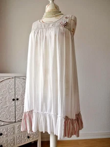 NADIR L 42 44 46, Sommerkleid Tunika, Volants, Stoffblume, Shabby Lagenlook Dots - Bild 1 von 24
