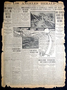 1911 Los Angeles Zeitung Titelseite - Austin Pennsylvania Hochwasserdamm Ausfall - Bild 1 von 3