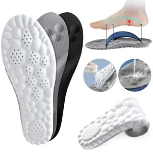 2Pair 4D Cloud Technology Sports Insoles for Shoes PU Sole Soft Breathable Shock - Picture 1 of 23