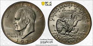 🌼😈1973-P Eisenhower Dollar PCGS MS64 - TOUGH DATE UNDERGRADED AND TONED!!!😈🌼 - Picture 1 of 3