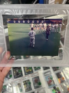 1994 Original Photo Of Mickey Mantle Old Timers Game. Last Time Wearing Uni - Picture 1 of 2