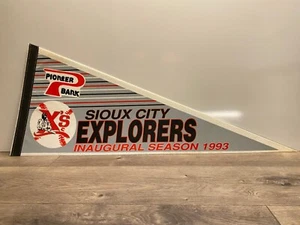 Vintage 1993 AA Sioux City Explorers Logo Inaugural Season Baseball Pennant - Picture 1 of 5