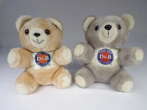 Two Best Friends Dave & Busters Teddy Bears Plush One Gray One Cream 10" Sitting - Picture 1 of 7