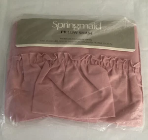 Springmaid Pinafore Solid Pink Pillow Sham 20”x26” NOS No-Iron Poly/Cotton C2 - Picture 1 of 6