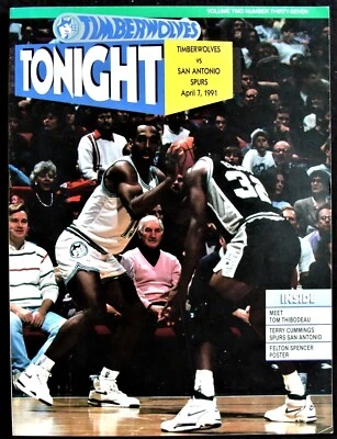 APR 7, 1991 MINNESOTA TIMBERWOLVES V. SAN ANTONIO SPURS PROGRAM @ TARGET CENTR - Image 1 of 4