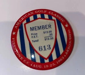 Firestone American Golf Classic Member Pin 4” Rare 1963 Akron OH Arnold Palmer - Picture 1 of 4