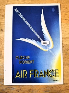 AIR FRANCE Menu Vintage FLECHE DORIENT Poster Image Original A/F Issue #13 - Picture 1 of 3