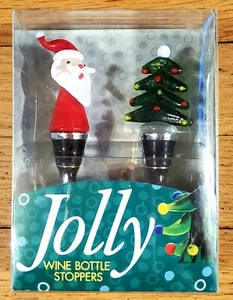 Weihnachten Weinstopfen lustige Weinflaschenstopfen Santa Weihnachtsbaum Glas  - Bild 1 von 6
