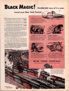VINTAGE 1944 NEW YORK ZENTRALKOHLEZUG WAGEN EISENBAHN DRUCK ANZEIGE - Bild 1 von 1