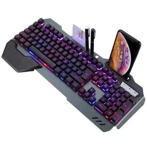 Gaming Keyboard RGB LED Backlight Plug and Play White/Black Waterproof Keycaps - Picture 1 of 23