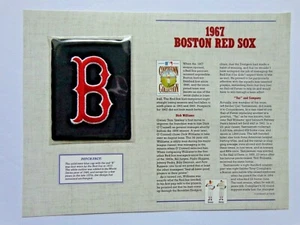 VINTAGE MLB BOSTON RED SOX 1967 COOPERSTOWN SAMMLUNG PATCH GESCHICHTE STATISTIKKARTE - Bild 1 von 2