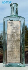 Große BURTON FAMILIENMEDIZIN Kalif. geblasene Flasche mit generalüberholtem EULE DROGENETIKETT - Bild 1 von 7