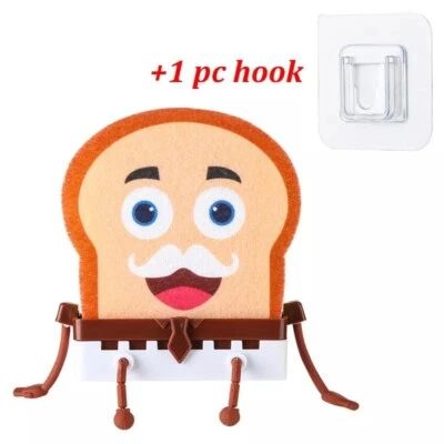 Soporte de esponja para fregadero lindo estante de drenaje de dibujos animados gancho de almacenamiento cocina divertido nuevo Foto 1 de 4