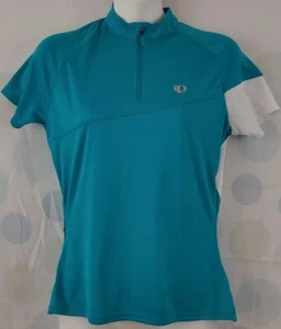 Pearl Izumi Women's 1/4 Zip Teal Blue Short Sleeve Running Athletic Visible Top - Picture 1 of 6