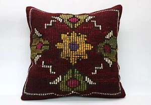 Kilim Pillow, 24x24 in, Decorative Ethnic Cushion, Handmade Vintage Pillow - Picture 1 of 6